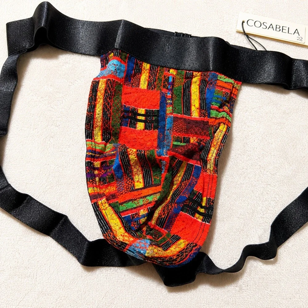 COSABELLA NSN Print Men's‎ Jock Strap Kente Multicolor - Size L / NWT
